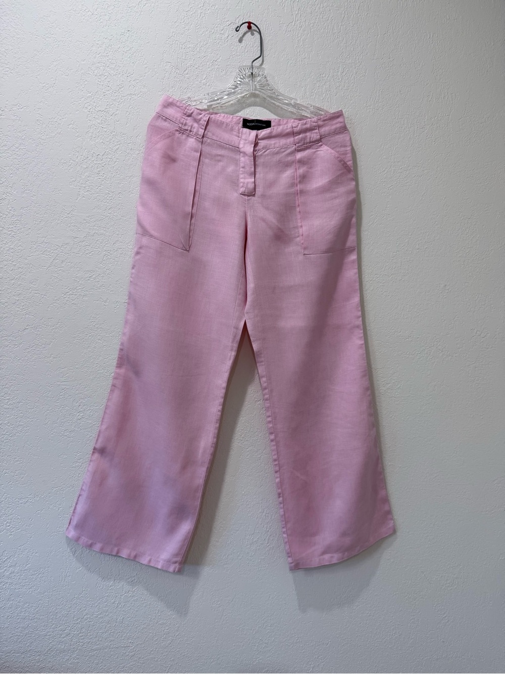 Moda International Pink Wide Leg Pants, linen.